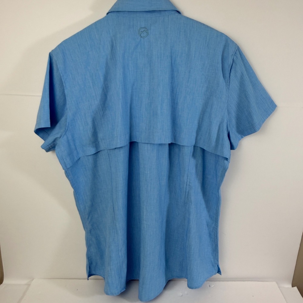 Magellan Outdoors Women's 2XL Blue Fish Gear Vented Fishing Shirt Short Sleeve - Picture 7 of 9